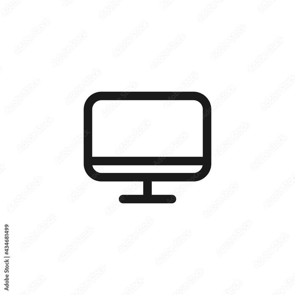 Desktop computer icon in line design style. PC display symbol for web and mobile UI design. Desktop computer icon in line design style. PC display symbol for web and mobile UI design.