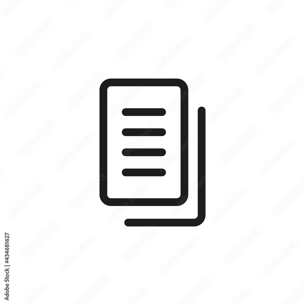 Document copy button icon for web and mobile UI design. Copy content