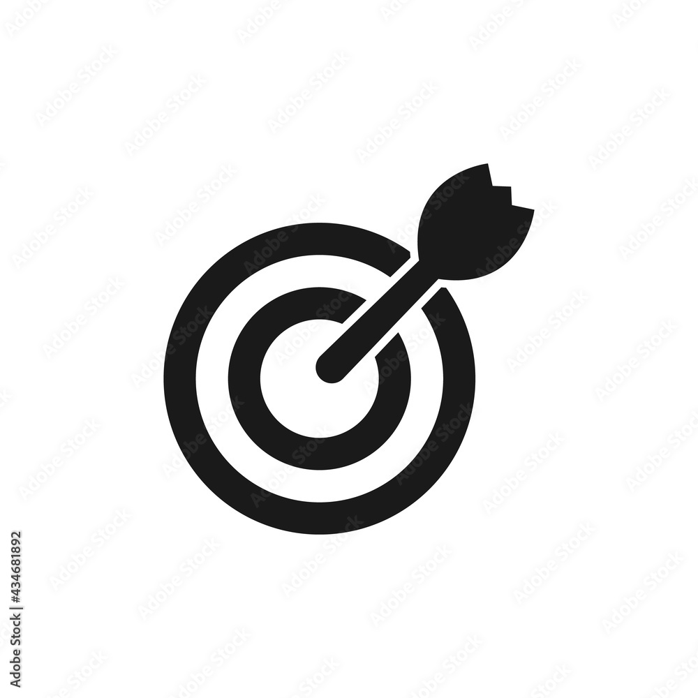 Target icon for goals achievement and success concept in business. Dartboard with center hit, illustration for sports competition and business. Target icon for goals achievement and success concept in business. Dartboard with center hit, illustration for sports competition and business.