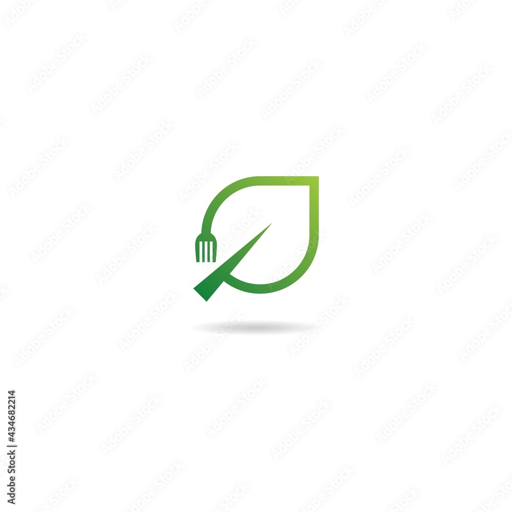 green with fork logo design icon inspiration green with fork logo design icon inspiration