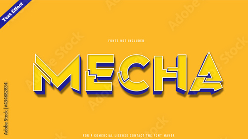 mecha fashion text effect design vector. Editable 3D text