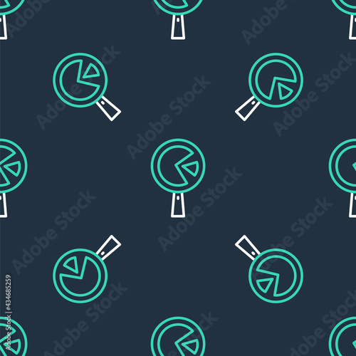 Line Omelette in frying pan icon isolated seamless pattern on black background. Omelet in a skillet. Vector