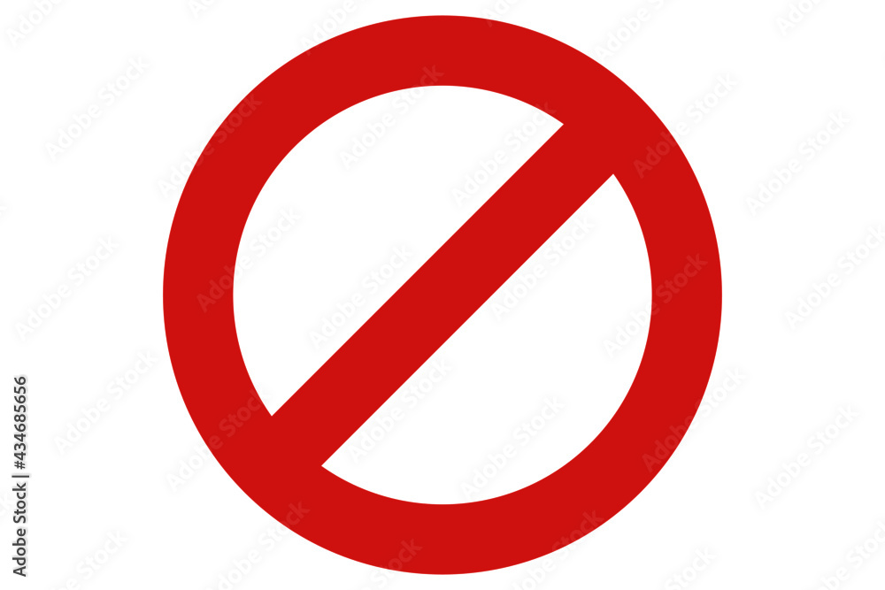 Emty red prohibition sign isolated on a white background Emty red prohibition sign isolated on a white background