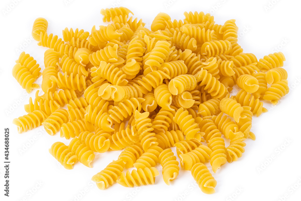 Eliche italian pasta on white isolated background with clipping path Eliche italian pasta on white isolated background with clipping path