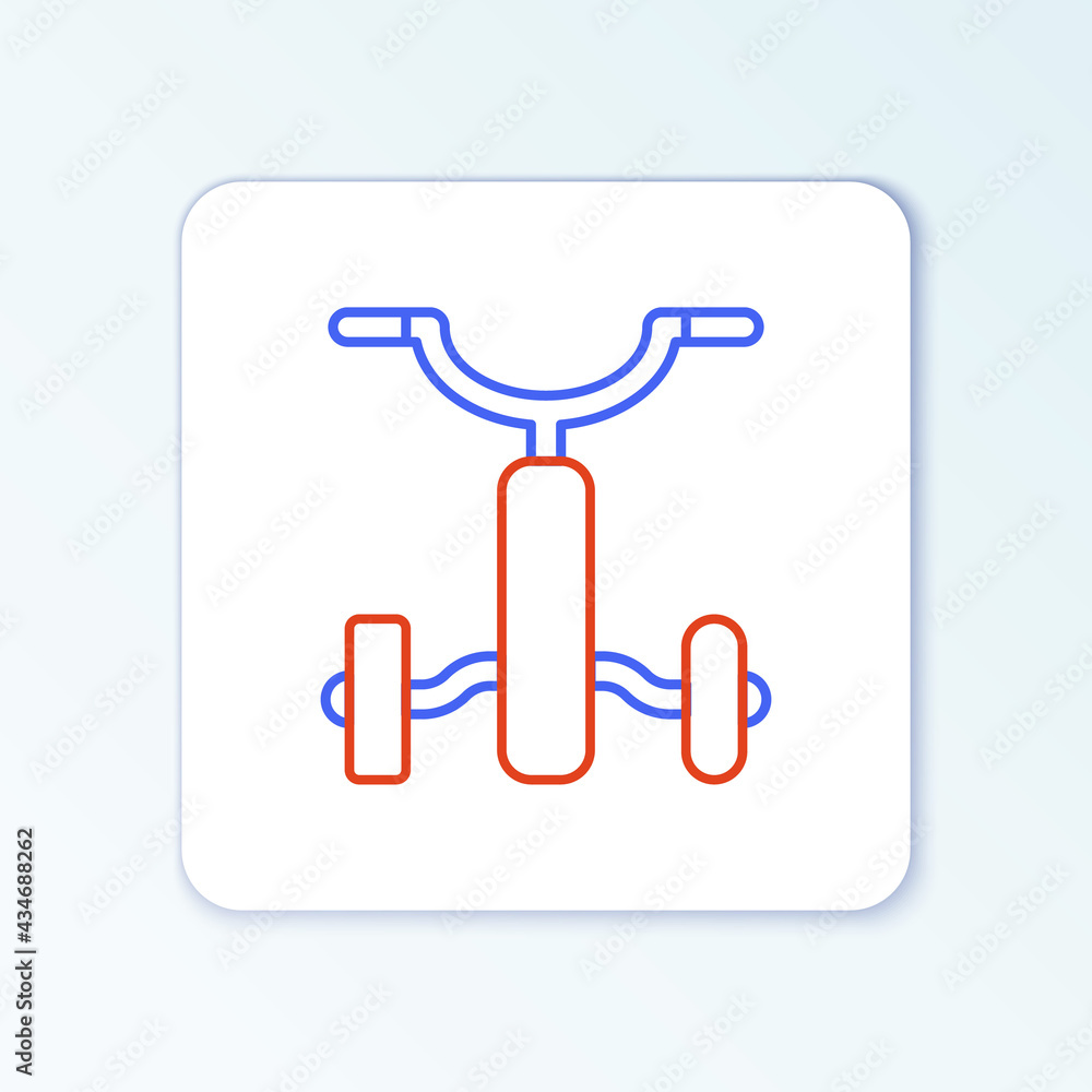 Obraz premium Line Bicycle for kids icon isolated on white background. Colorful outline concept. Vector