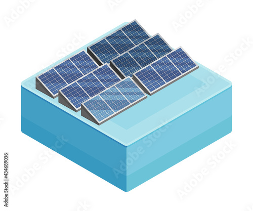 Solar Panel as Renewable Green Energy Source Isometric Vector Illustration