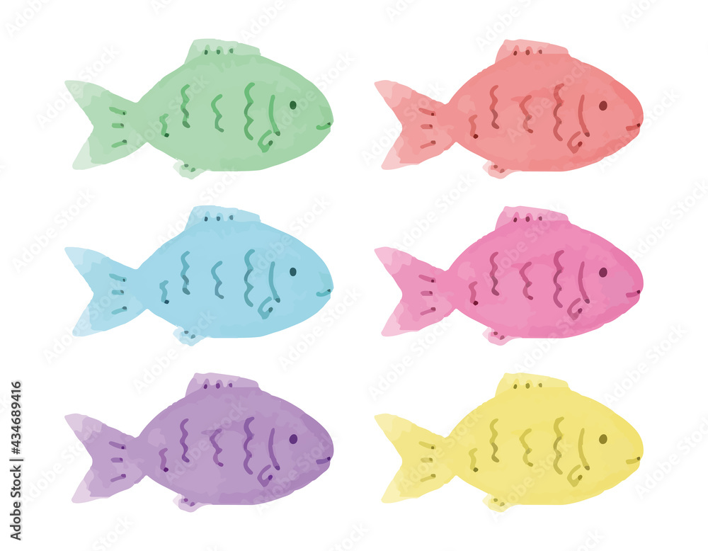 魚の水彩イラスト 魚の水彩イラスト