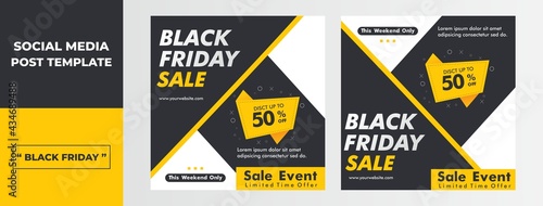 Creative vector of Black friday sale banner, Perfect for social media post, background and web internet ads.
