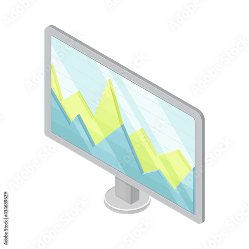 Computer as Robotic Technology and Electronic Equipment with Artificial Intelligence Isometric Vector Illustration