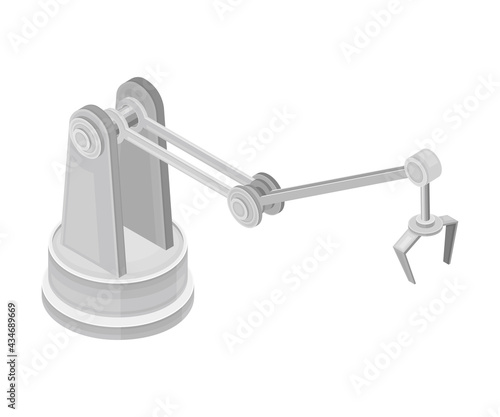 Robotic Arm as Robotic Technology and Electronic Equipment with Artificial Intelligence Isometric Vector Illustration