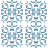 Tile pattern seamless with ornaments. Watercolor  texture for kitchen wall or bathroom flooring ceramic.