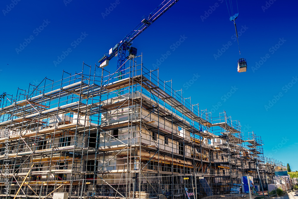 New complex of apartment buildings under construction