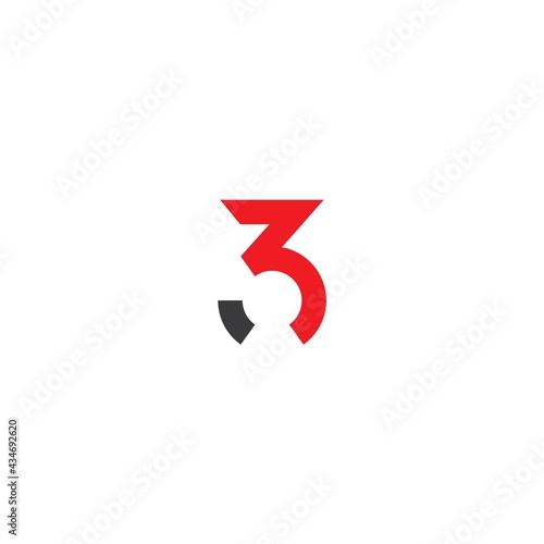 Free Download number 3 with key hole logo design icon inspiration - GFXLoad