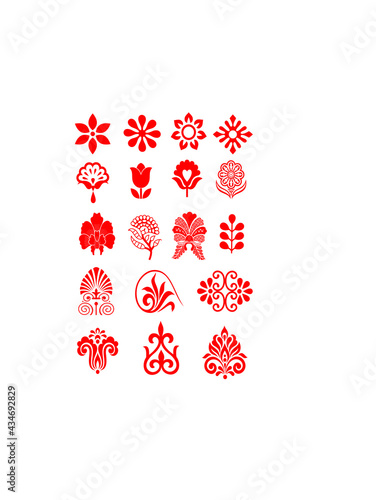 vector graphic clipart of Floral motifs commonly used in designing and printing