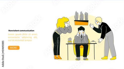 Flat stress management for concept design. Flat vector landing page template. Business vector illustration.