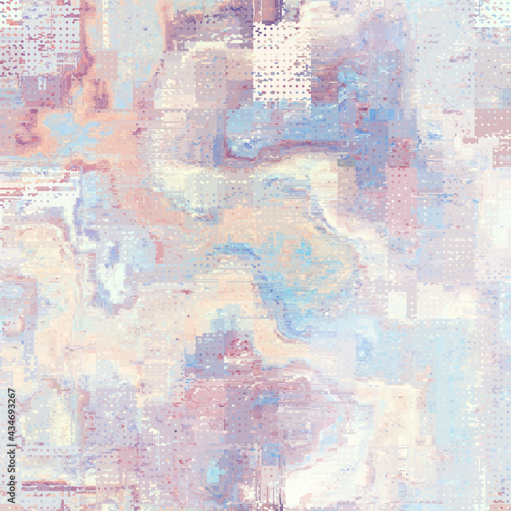 Fototapeta premium Vector image with imitation of grunge datamoshing texture.