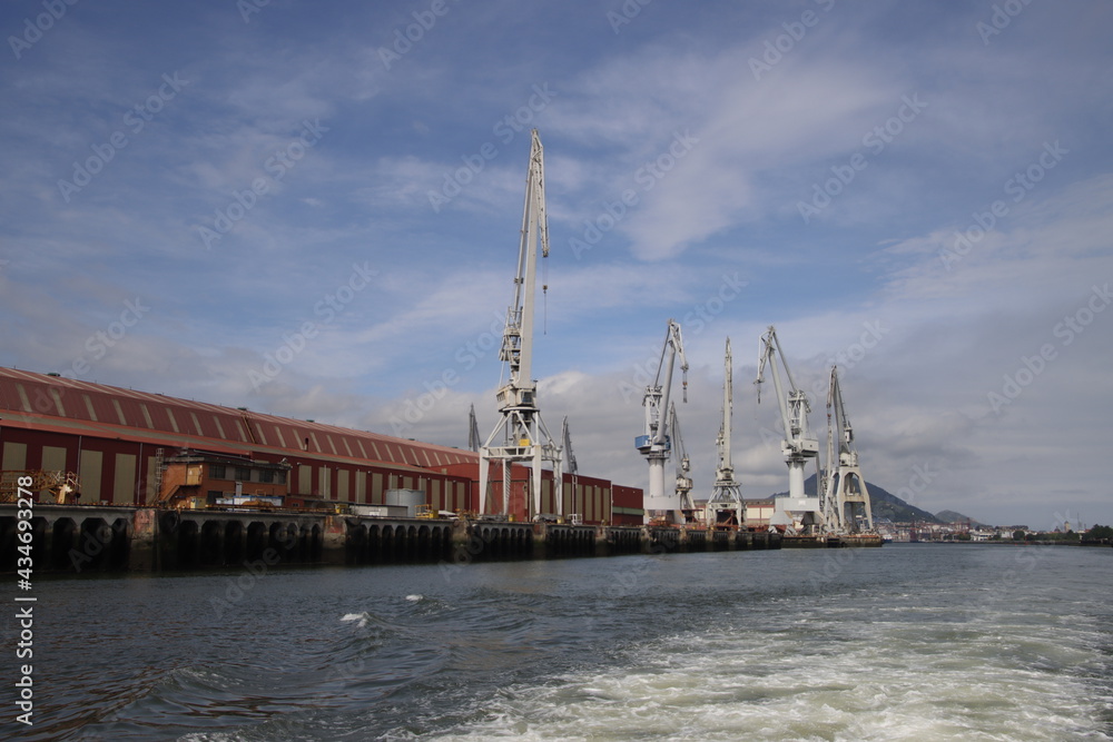 Industrial landscape in the estuary of Bilbao Industrial landscape in the estuary of Bilbao