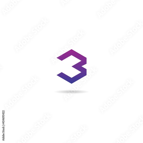 number 3 logo design icon inspiration