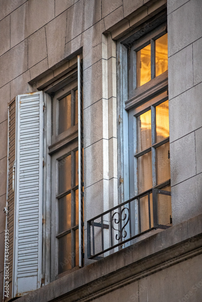 old windows in a building old windows in a building