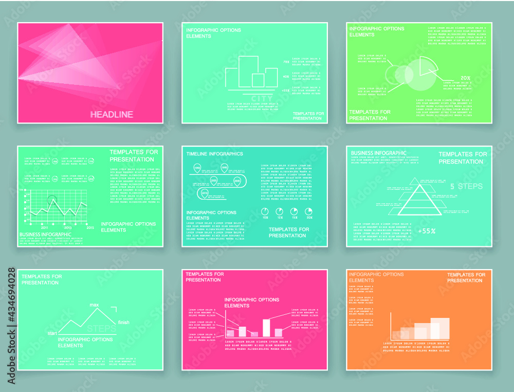 Set of different charts and templates for infographic Set of different charts and templates for infographic