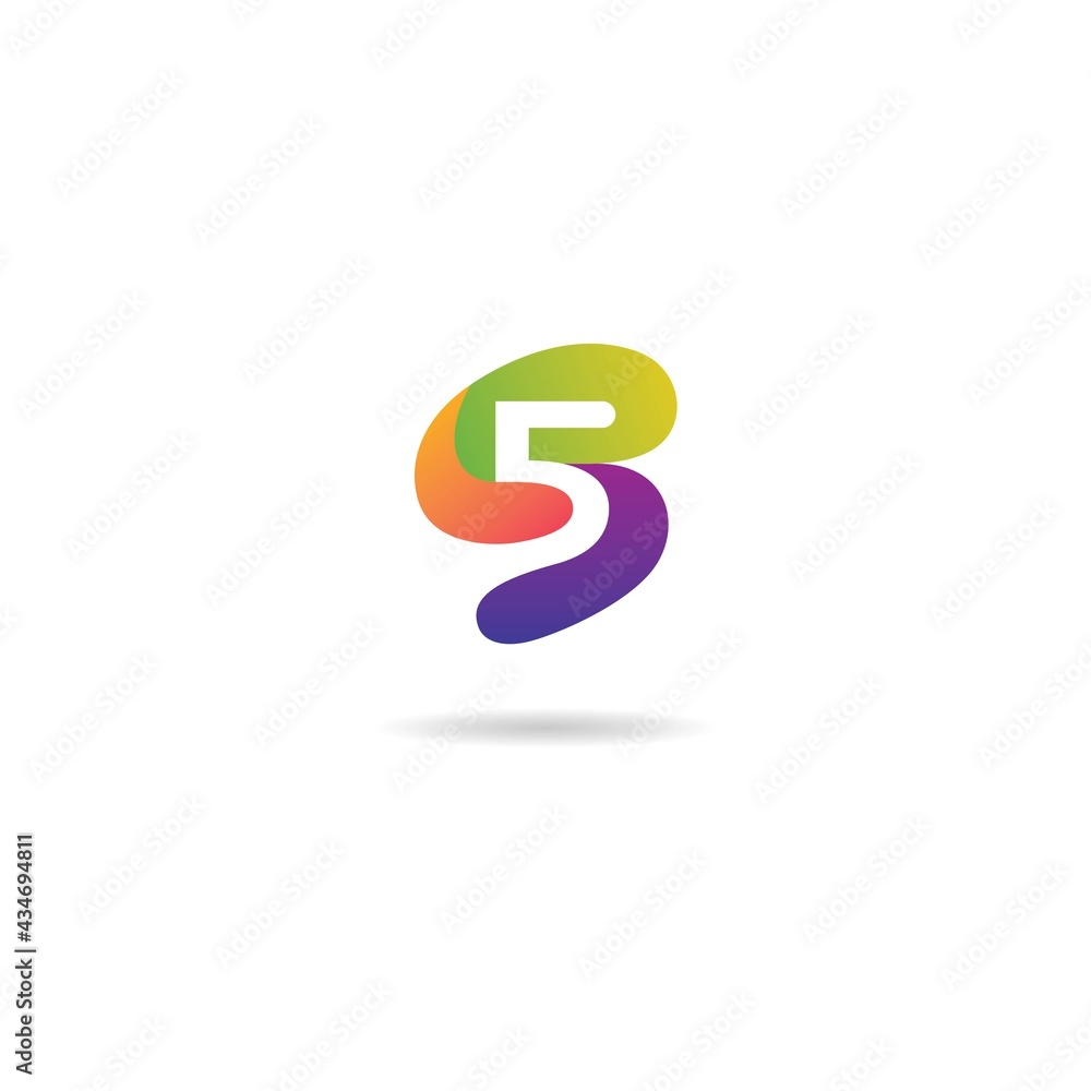 number 5 colorful logo design icon inspiration number 5 colorful logo design icon inspiration
