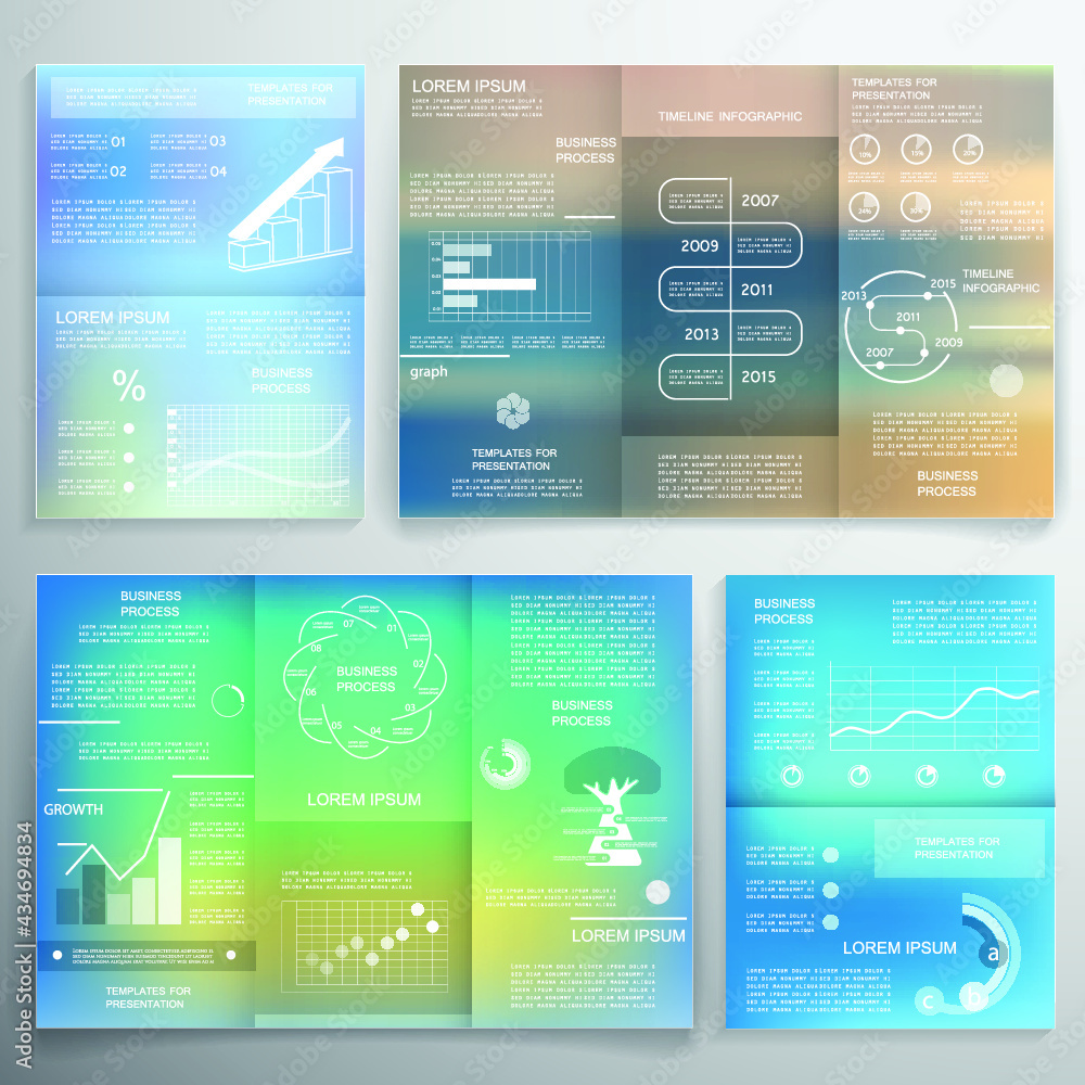 Brochure for business reports, cover layout and infographics Brochure for business reports, cover layout and infographics