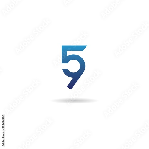 number 5 9 logo design icon inspiration 