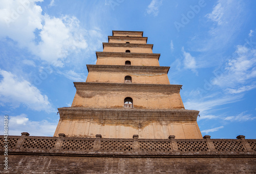 Close-up of the Big Wild Goose Pagoda in Xi an  China