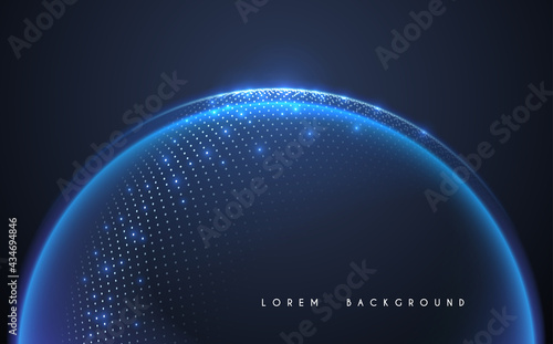 Abstract blue circle effect with light dots