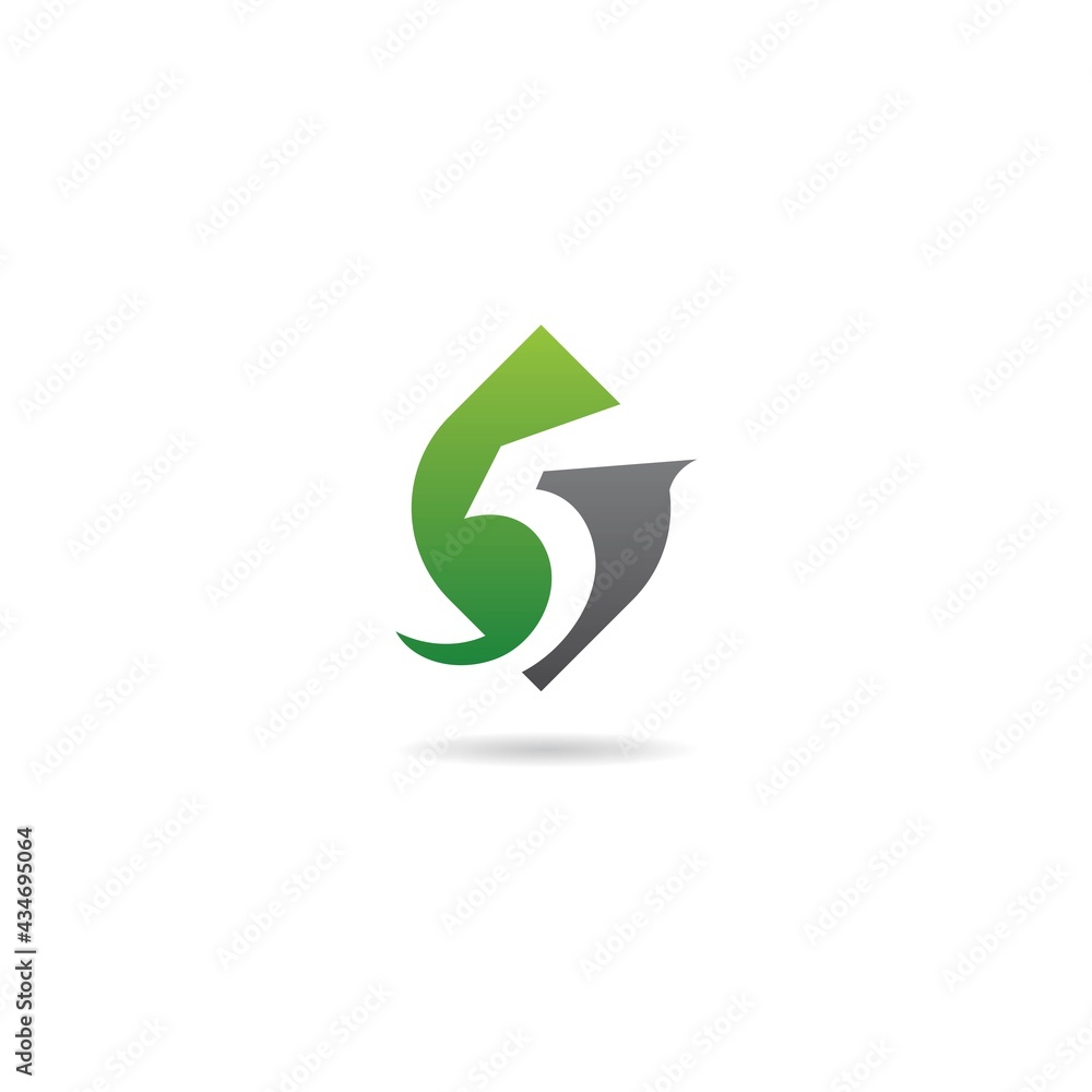 number 5 with leaf logo design icon inspiration number 5 with leaf logo design icon inspiration