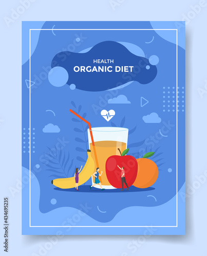 healthy organic diet for template of banners, flyer, books cover, magazine with liquid shape flat style vector