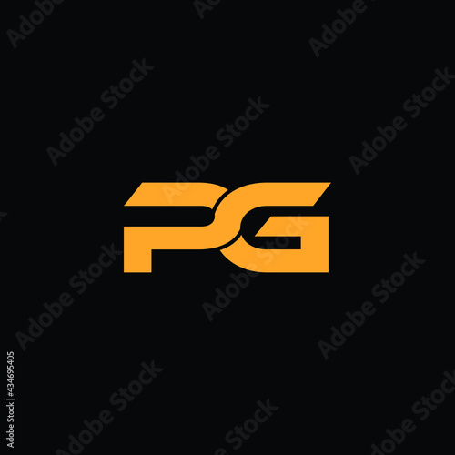 pg modern letter logo design with black background 