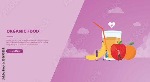 healthy organic diet for website design template banner or slide presentation cover