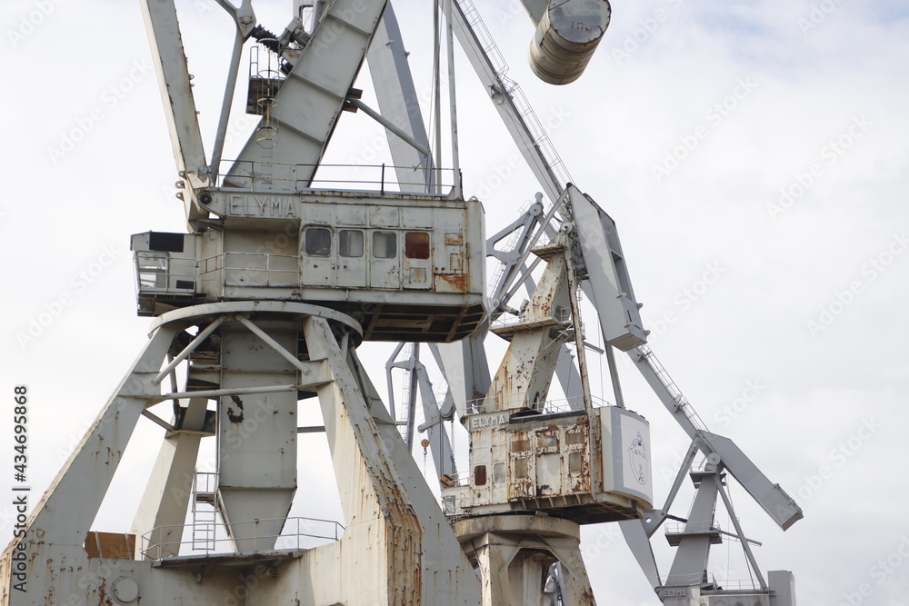 Cranes in the harbor of Bilbao Cranes in the harbor of Bilbao