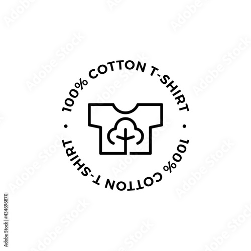 100 percent cotton t shirt one hundred logo vector icon illustration