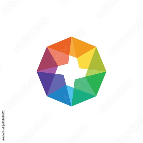 abstract colorful overlap overlapping multiply logo vector icon illustration