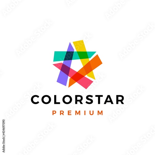 Free Download star abstract colorful overlap overlapping logo vector icon illustration - GFXLoad