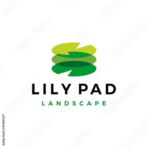 lily pad landscape landscaping logo vector icon illustration