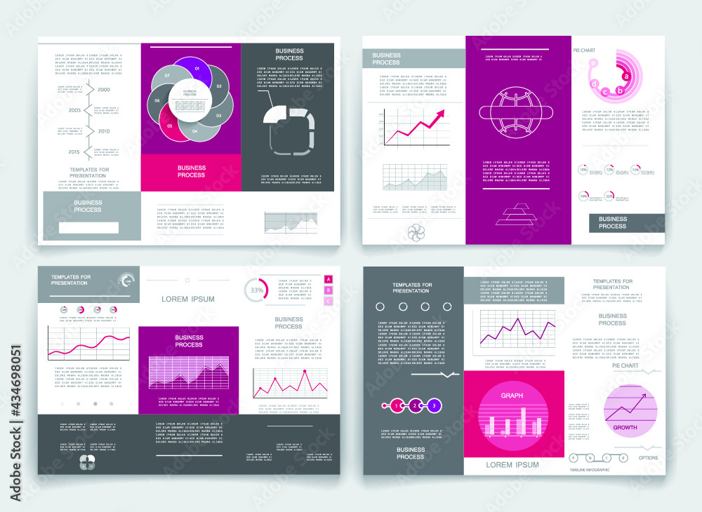 Brochure for business reports, cover layout and infographics