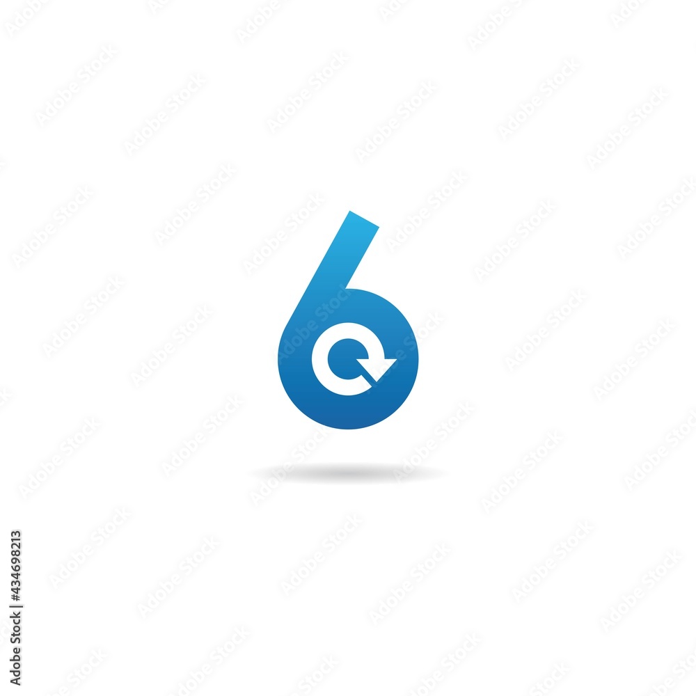 number 6 with refresh logo design icon number 6 with refresh logo design icon
