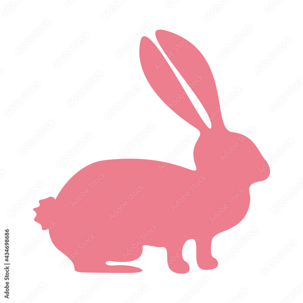 Silhouette of hare. Pink bunny icon vector illustration design isolated Silhouette of hare. Pink bunny icon vector illustration design isolated