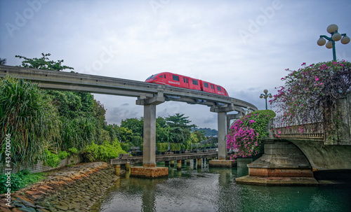 Photography Monorail train on Sentosa