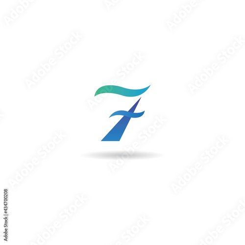 number 7 logo design icon