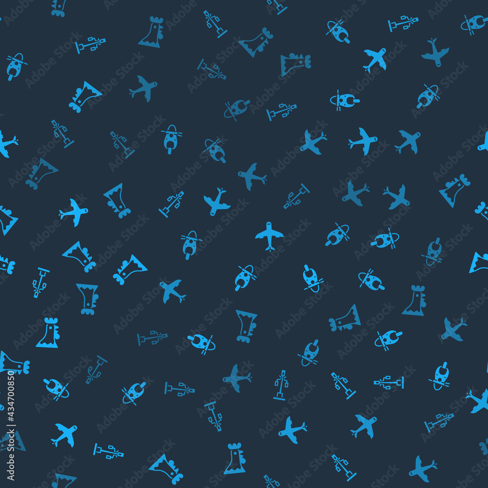Set Street light, Scooter, Plane and French rooster on seamless pattern. Vector Set Street light, Scooter, Plane and French rooster on seamless pattern. Vector