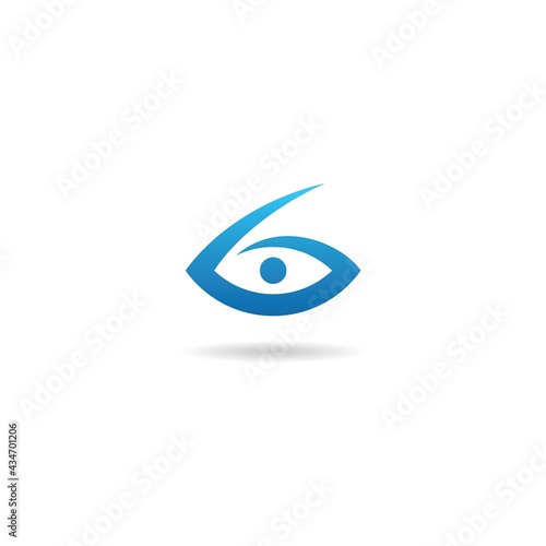 number 6 with eye logo design icon template