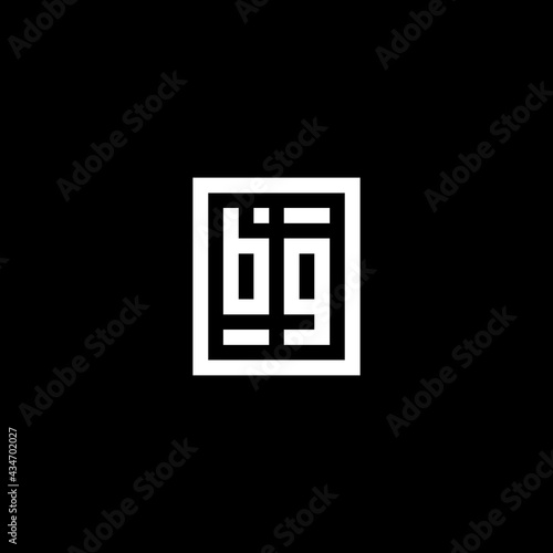 BG initial logo with square rectangular shape style