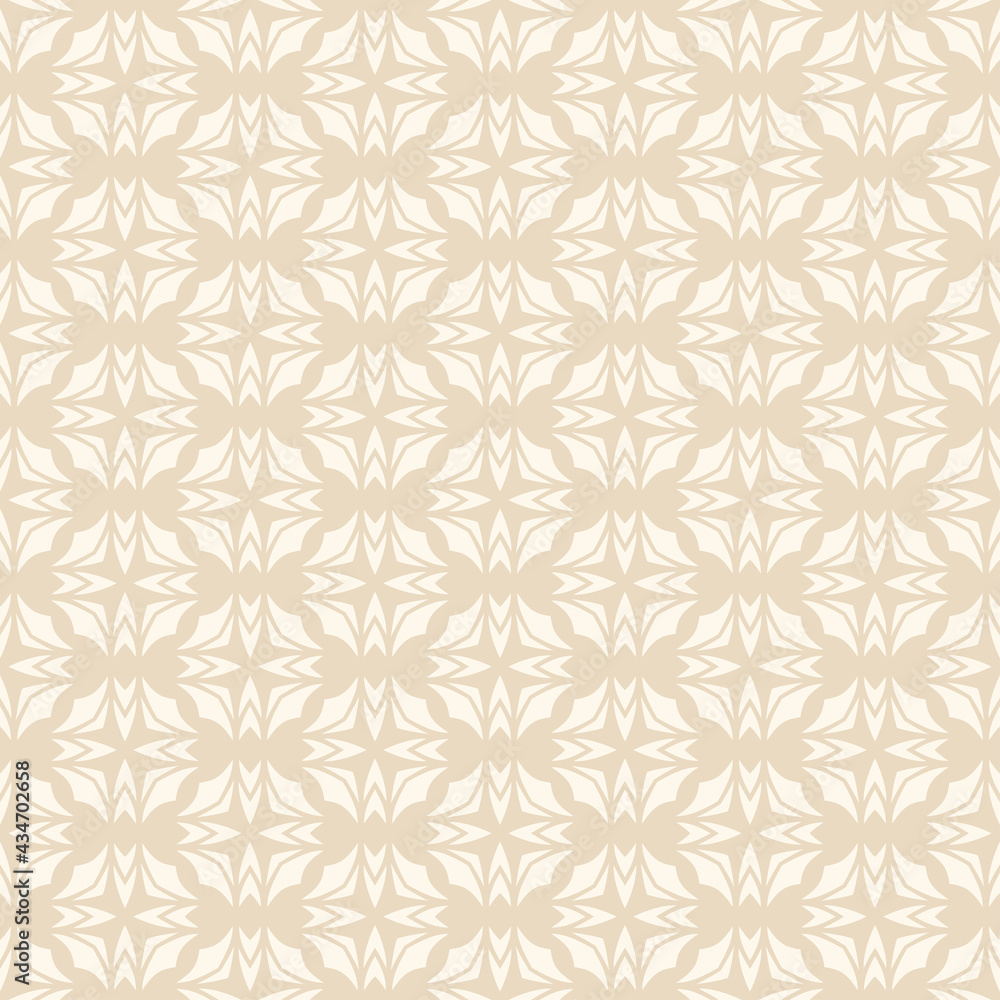 Abstract background pattern with decorative ornament on beige background, wallpaper. Seamless pattern, texture. Vector art