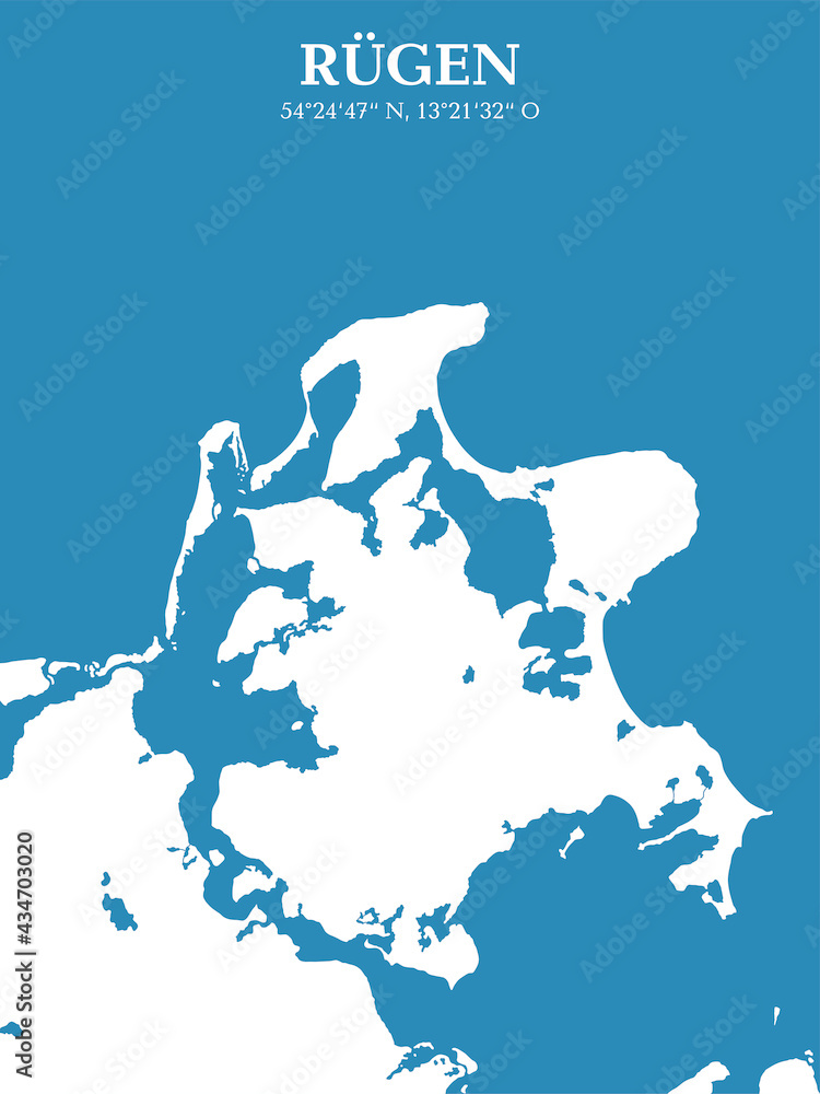 Naklejka premium Ostsee Karte - Rügen