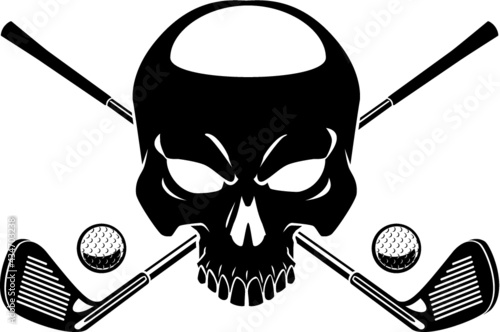 human skeleton playing golf