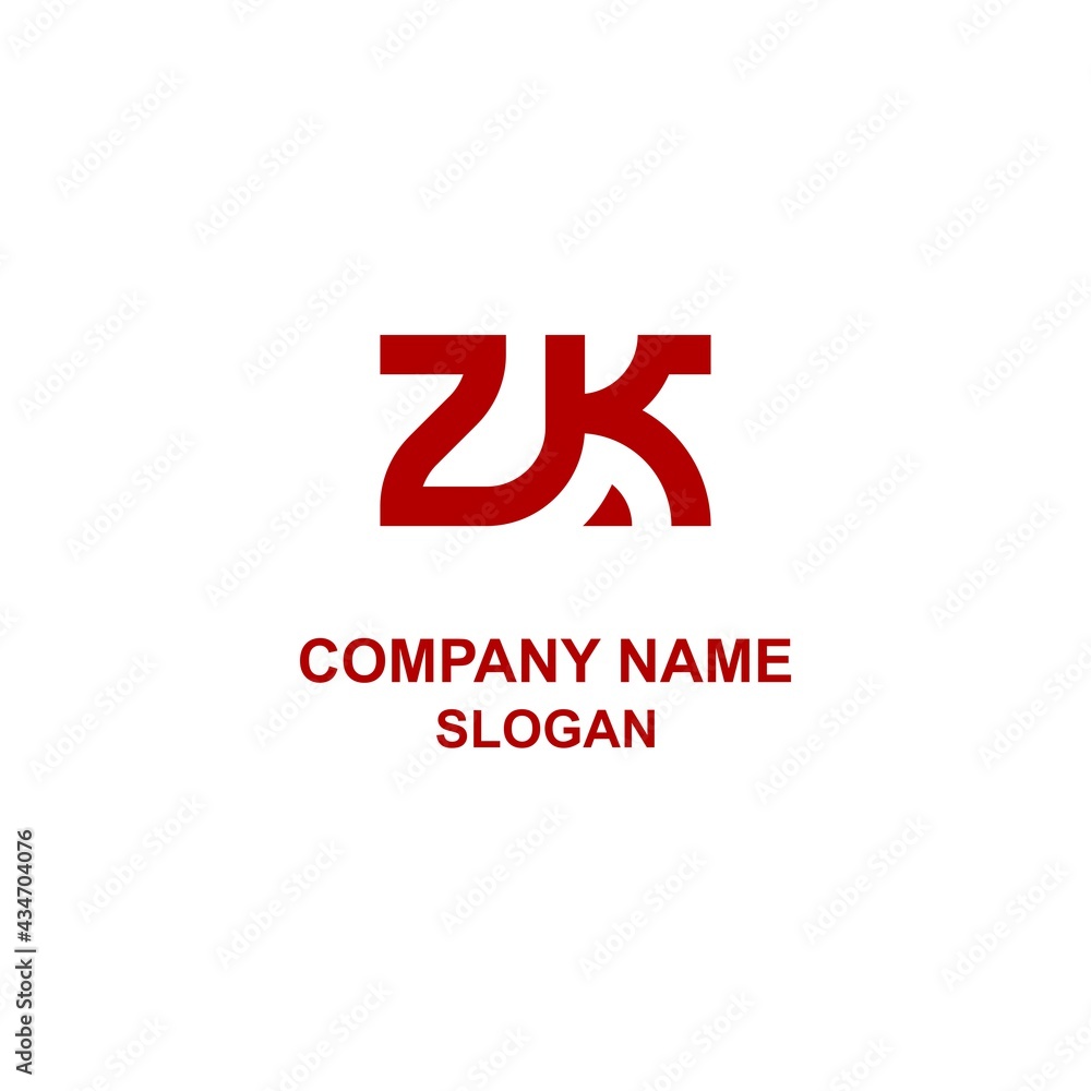 ZK letter initial logo, capital letter in unique shape.